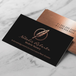 Mobiele notaris Signing Agent Copper Quill Logo Visitekaartje