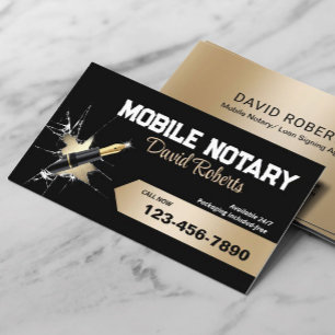 Mobiele notaris Signing Agent Creative Pen Zwart Visitekaartje