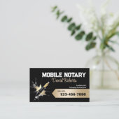 Mobiele notaris Signing Agent Creative Pen Zwart Visitekaartje (Staand voorkant)