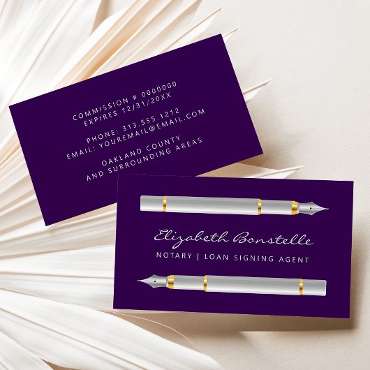 Mobiele notaris Signing Agent Fountain Pennen Paar Visitekaartje