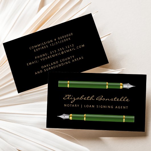 Mobiele Notaris Signing Agent Fountain Pennen Visitekaartje