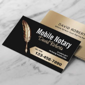 Mobiele Notaris Signing Agent Gold Feather Pen Zwa Visitekaartje
