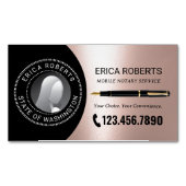 Mobiele notaris Signing Agent Modern Roos Gold Fot Magnetisch Visitekaartje (Voorkant)