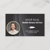 Mobiele notaris Signing Agent Moderne zwarte foto Visitekaartje (Voorkant)