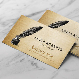 Mobiele notaris Signing Agent  Quill Pen Visitekaartje