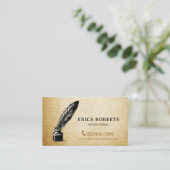 Mobiele notaris Signing Agent  Quill Pen Visitekaartje (Staand voorkant)