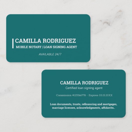 Mobiele notaris visitekaartje (Voorkant / Achterkant)