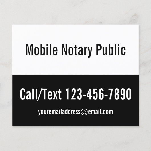 Mobiele Notaris Zwart en Wit Sjabloon Flyer (Voorkant)