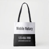 Mobiele Notaris Zwart-wit Promotie Sjabloon Tote Bag (Voorkant)