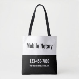Mobiele Notaris Zwart-wit Promotie Sjabloon Tote Bag