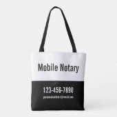 Mobiele Notaris Zwart-wit Promotie Sjabloon Tote Bag (Achterkant)