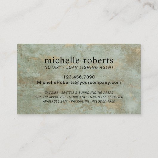 Mobiele Notarisagent  Gold & Bronze Visitekaartje (Achterkant)