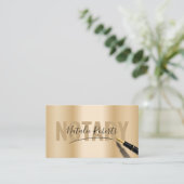 Mobiele Notarische Dienst Ondertekening Modern Gol Visitekaartje (Staand voorkant)