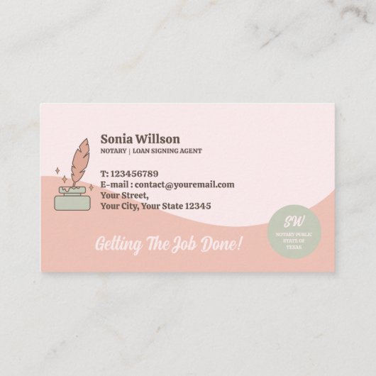 Mobiele Notarische Ondertekenaar voor publiek en l Visitekaartje (Achterkant)