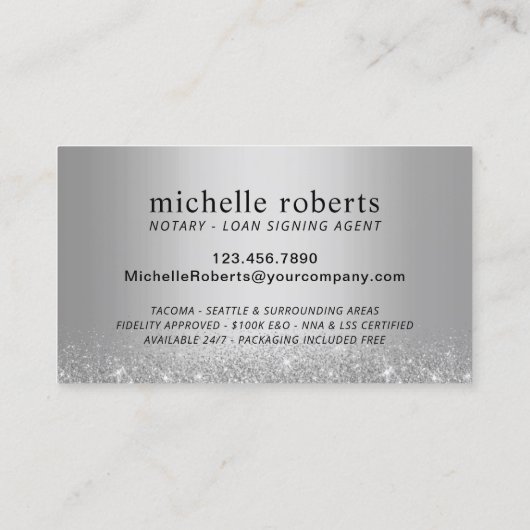 Mobiele Notarische Ondertekening Agent Modern Silv Visitekaartje (Achterkant)