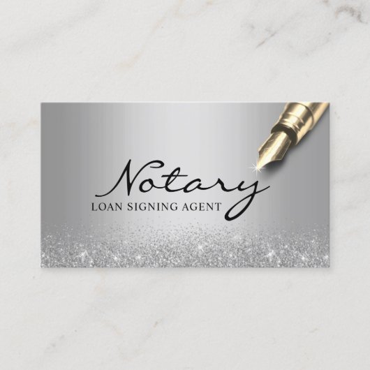 Mobiele Notarische Ondertekening Agent Modern Silv Visitekaartje (Voorkant)