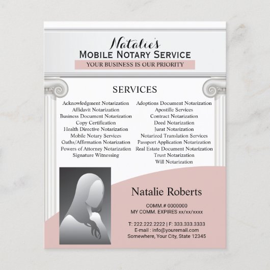 Mobiele Notarische Ondertekening van de Agent Prof Flyer (Voorkant)