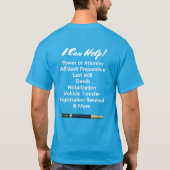 Mobiele Notarische Ondertekeningsagent T-Shirt (Achterkant)