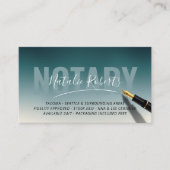 Mobiele Notarische Openbare Elegant Blauwgroen Omb Visitekaartje (Voorkant)