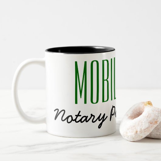 Mobiele Notarische openbare pen,  Tweekleurige Koffiemok (Met donut)