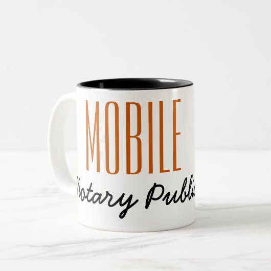 Mobiele Notarische openbare pen,  Tweekleurige Koffiemok (Voorkant links)