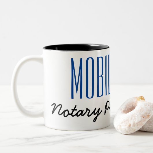 Mobiele Notarische openbare pen,  Tweekleurige Koffiemok (Met donut)