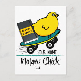 Mobiele notarischick op skateboard Gepersonaliseer Briefkaart