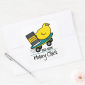 Mobiele notarischick op skateboard Gepersonaliseer Vierkante Sticker (Envelop)