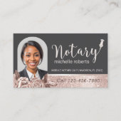 Mobiele Notarisdienst Modern Roos Gold Flowers Visitekaartje (Voorkant)