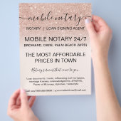 Mobiele notarisdiensten roze goud glitters ombre flyer (Hand)
