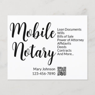 Mobiele notarisdiensten Telefoonnummer QR-code Flyer