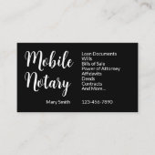 Mobiele notarisdiensten Telefoonnummer Zwart-wit Visitekaartje (Voorkant)