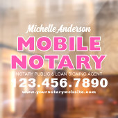 Mobiele notariskredietondertekeningsagent Roze pro Raamsticker (Vel 2)