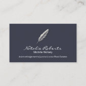 Mobiele notarislening ondertekenaar Feather Quill Visitekaartje (Voorkant)