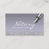 Mobiele Notarisondertekenaar Paars en Zilver Visitekaartje (Voorkant)