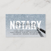 Mobiele Notary Blue Glitter Signature Visitekaartje (Voorkant)