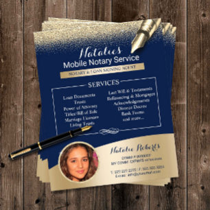 Mobiele Notary Service Blue & Gold Photo Flyer