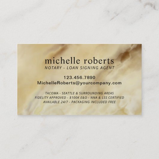 Mobiele Noteerbare Agent Modern Gold Agate Visitekaartje (Achterkant)