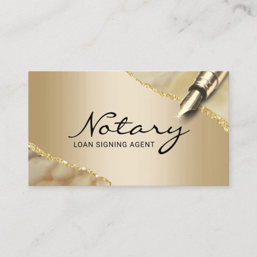 Mobiele Noteerbare Agent Modern Gold Agate Visitekaartje (Voorkant)