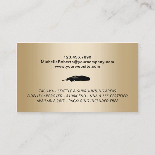 Mobiele Noteerbare Agent Modern Green & Gold Visitekaartje (Achterkant)