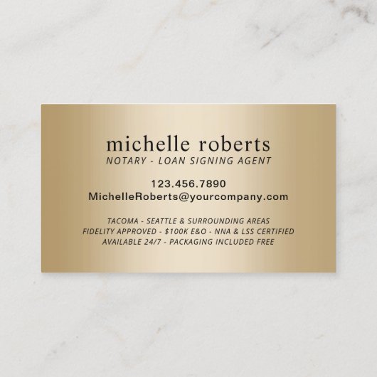 Mobiele Noteerbare Agent Modern Navy & Gold Visitekaartje (Achterkant)