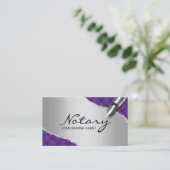 Mobiele Noteerbare Agent Modern Paars & Zilver Visitekaartje (Staand voorkant)