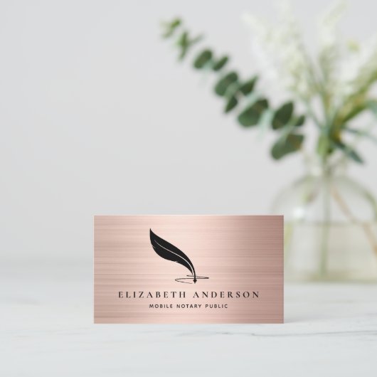 Mobiele Noteerbare Agent Quill Roos Gold geborstel Visitekaartje (Staand voorkant)