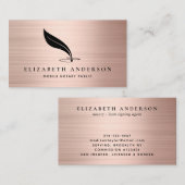 Mobiele Noteerbare Agent Quill Roos Gold geborstel Visitekaartje (Voorkant / Achterkant)
