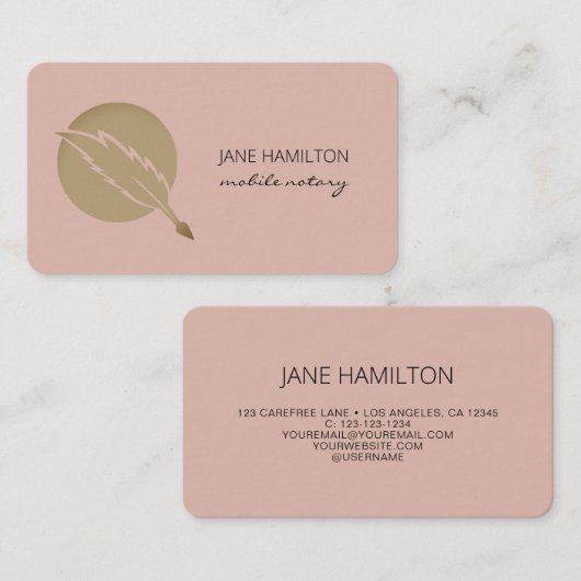 Mobiele Noteerbare Agent Roze Visitekaartje (Voorkant / Achterkant)