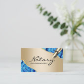 Mobiele Noteerbare Ondertekenaar Modern Gold Blue  Visitekaartje (Staand voorkant)
