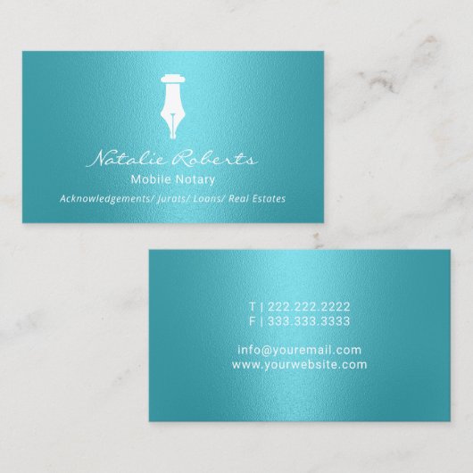 Mobiele Noteerbare Openbare Golden Signing Pen Tur Visitekaartje (Voorkant / Achterkant)