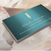 Mobiele Noteerbare Public Golden Signing Pen Blauw Visitekaartje