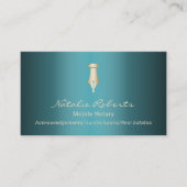 Mobiele Noteerbare Public Golden Signing Pen Blauw Visitekaartje (Voorkant)