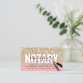 Mobiele Noteerbare Public Modern Gold Glitter Hand Visitekaartje (Staand voorkant)